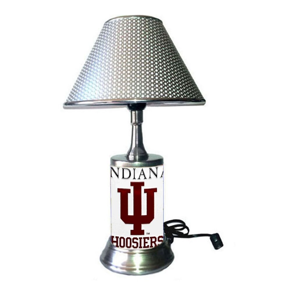 Indiana Hoosiers lamp with chrome finish shade, NCAA